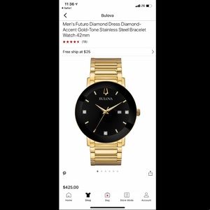 Bulova Men’s Diamond-Accent Gold-Tone Watch